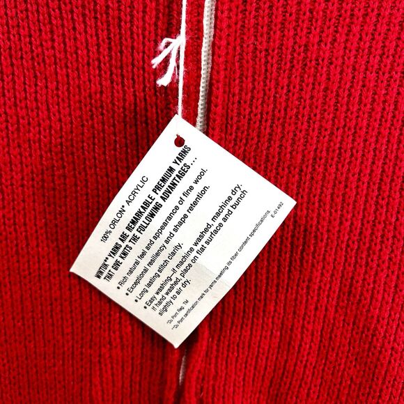 Vintage Heritage Wintuk Varsity Zip Up Red White Knitted Cardigan USA Size Large - Picture 6 of 10
